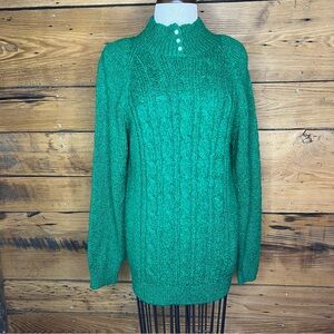 Miranda Vintage 1980s Kelly Green Mockneck Sweater S